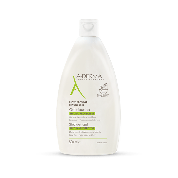 A-Derma Shower Gel Hydra Protective Face Body and Hair 500ml