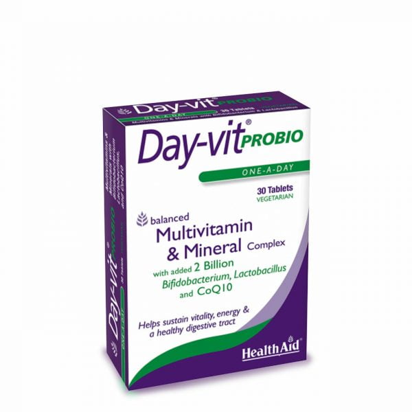 Health Aid Day-Vit Probio 2 Billion Probiotic & CoQ10 30 Tablets