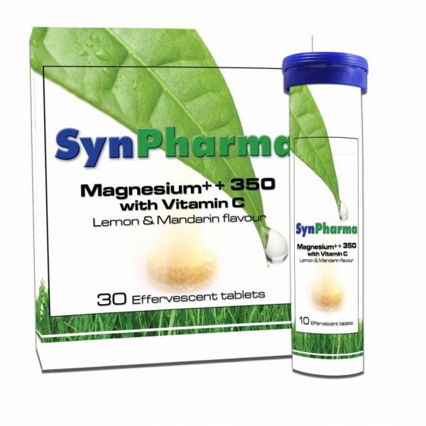 SynPharma Magnesium++ 350 With Vitamin C Lemon & Mandarin Flavour 30 Effervescent Tablets