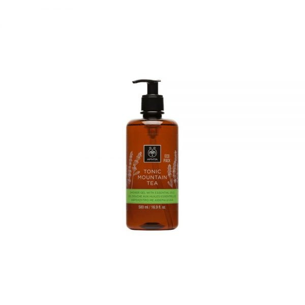 Apivita Tonic Mountain Tea Shower Gel With Essential Oils 500ml