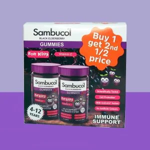 Sambucol Black Elderberry Gummies For Kids + Vitamin C 30 Gummies Buy 1 Get 2nd 1/2 Price