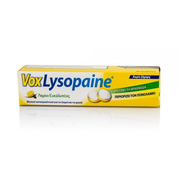 VoxLysopaine Lemon Eucalyptus 18 Lozenges