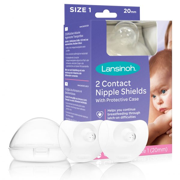 Lansinoh Contact Nipple Shields With Protective Case Size 1 20mm 2Pcs
