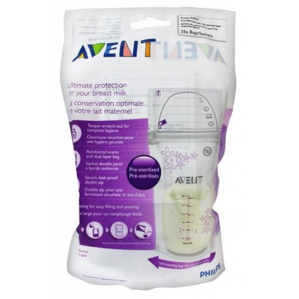 Avent Breast Milk Storage Bags 180ml 25Pcs