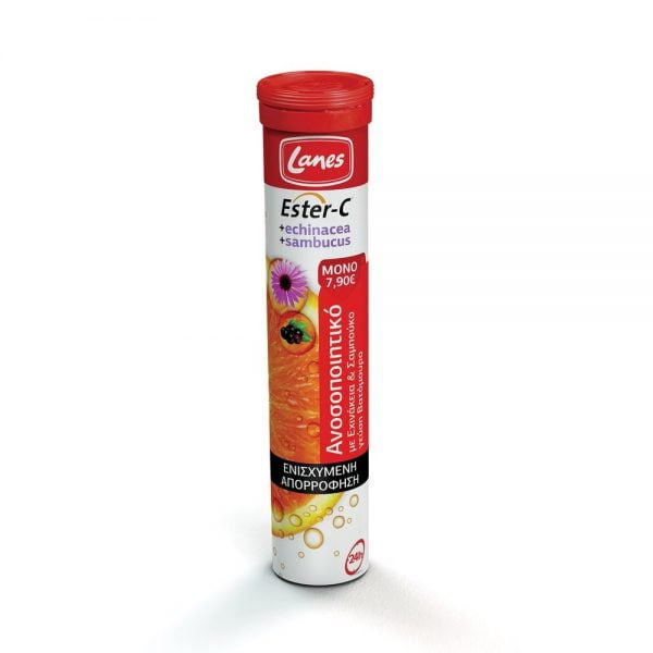 Lanes Ester-C & Echinacea & Sambucus Immune System 20 Effervescent Tablets