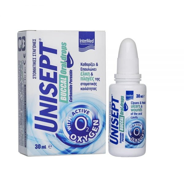 Intermed Unisept Buccal Oral Drops With Active Oxygen 30ml