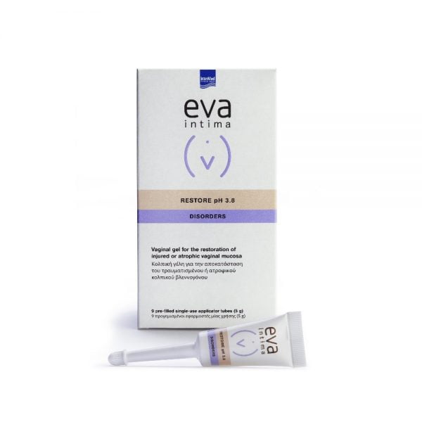 Intermed Eva Intima Restore pH 3.8 Disorders 9 Pre-Filled Single Use Applicator Tubes 5g