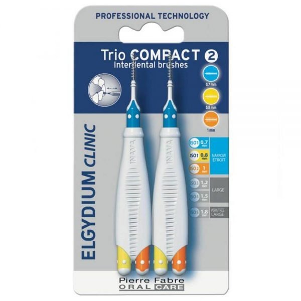 Elgydium Clinic Trio Compact Interdental Brushes 0.6mm & 0.8mm & 1mm 012 2Pcs