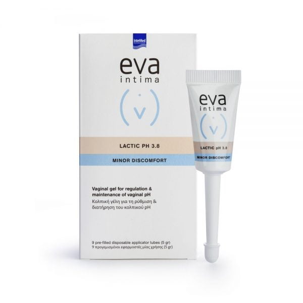 Intermed Eva Intima Lactic pH 3.8 Minor Discomfort 9 Pre-Filled Single Use Applicator Tubes 5g