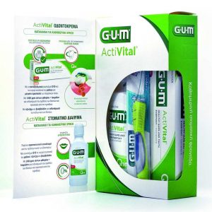 GUM 1 ActiVital Toothpste 75ml & 1 ActiVital Mouthwash 300ml & 1 Technique+ Toothbrush