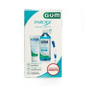 GUM 1 Paroex 0.06%CHX+0.05%CPC Toothpaste 75ml & 1 Paroex 0.06%CHX+0.05%CPC Mouthwash 300ml & 1 Technique+ Toothbrush