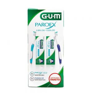 GUM 2 Paroex 0.06%CHX+0.05%CPC Toothpastes 75ml & 2 Technique+ Toothbrushes