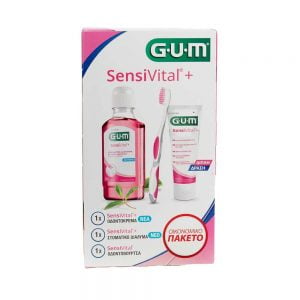 Gum SensiVital+ Toothpaste 75ml & SensiVital+ Mouthwash 300ml & SensiVital Toothbrush