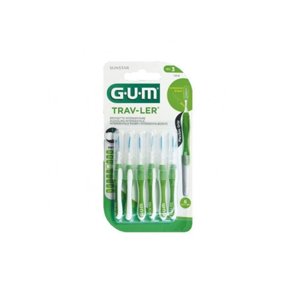 GUM Trav-ler Interdental Brush Antibacterial Protection (1414) 1.1mm 6Pcs