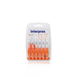 Interprox Interproximal Super Micro Interdental Brushes 0.7mm 6Pcs