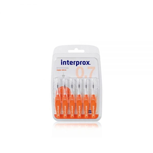 Interprox Interproximal Super Micro Interdental Brushes 0.7mm 6Pcs