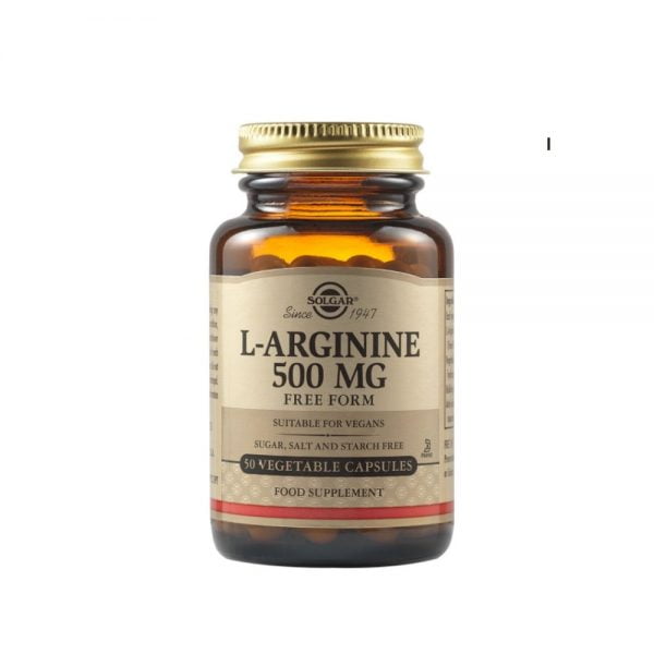 Solgar L-Arginine 500mg Free Form 50 Vegetable Capsules