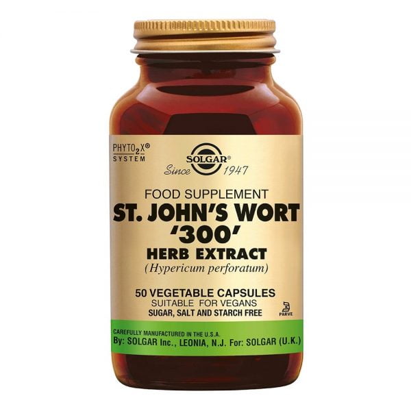 Solgar St. John's Wort '300' Herb Extract 50 Vegetable Capsules