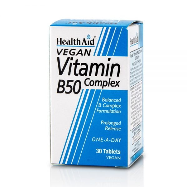 Health Aid Vitamin B50 Complex 30 Vegan Tablets