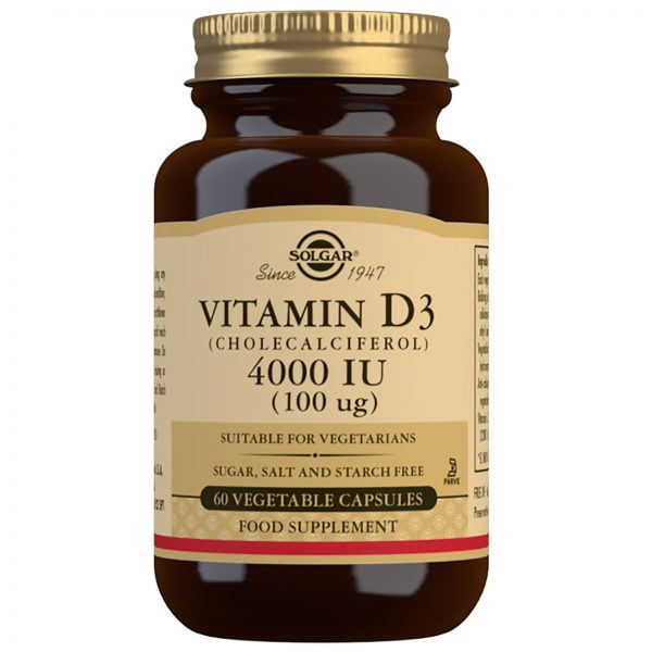 Solgar Vitamin D3 4000IU (100μg) 60 Vegetable Capsules