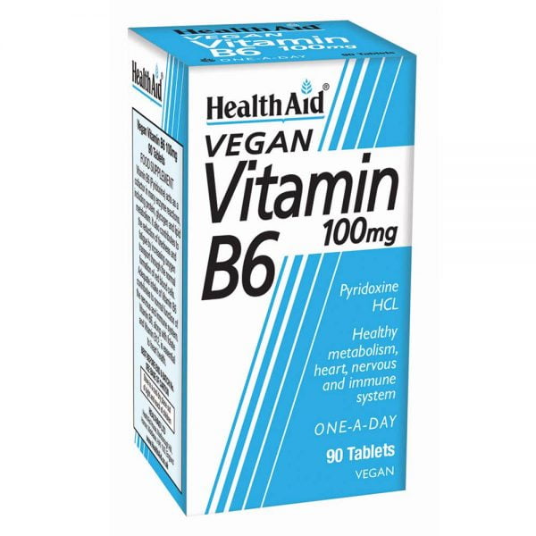 Health Aid Vitamin B6 100mg 90 Vegan Tablets