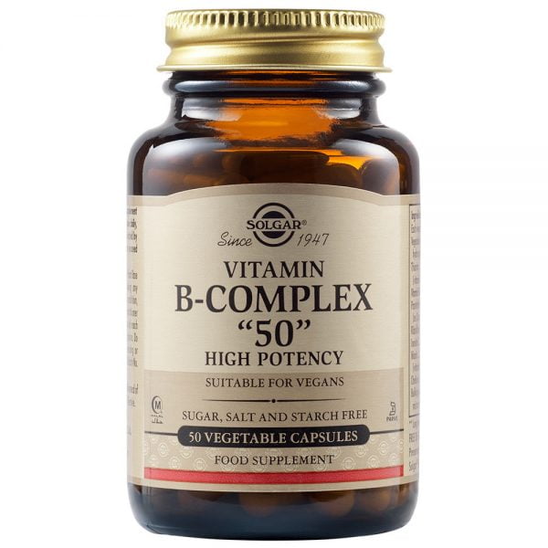 Solgar Vitamin B-Complex 50 High Potency 50 Vegetable Capsules