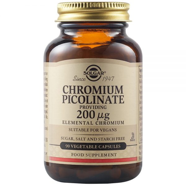 Solgar Chromium Picolinate Providing 200μg Elemental Chromium 90 Vegetable Capsules