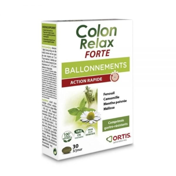 Ortis Colon Relax Forte Ballonnements Quick Action 30 Tablets