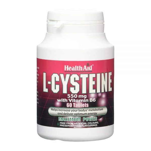 Health Aid L-Cysteine 550mg With Vitamin B6 60 Tablets