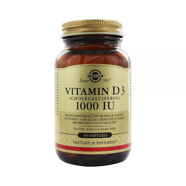 Solgar Vitamin D3 1000IU (25μg) 100 Softgels