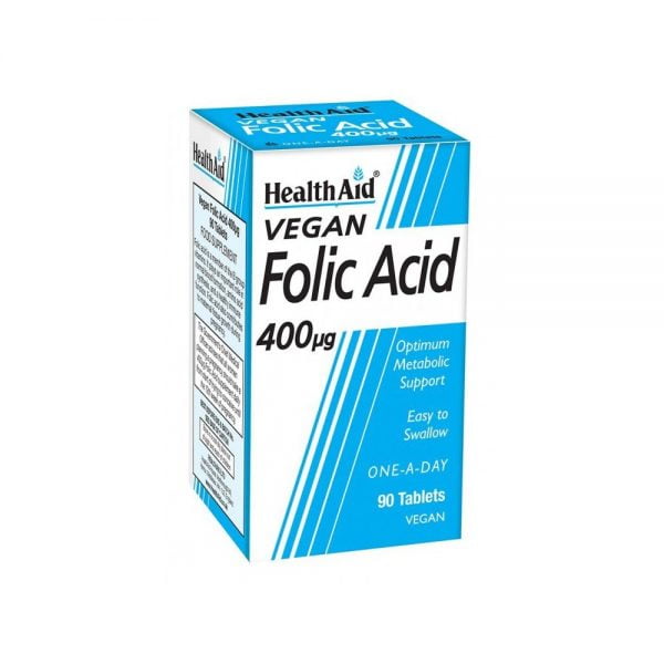 Health Aid Folic Acid 400μg 90 Vegan Tablets