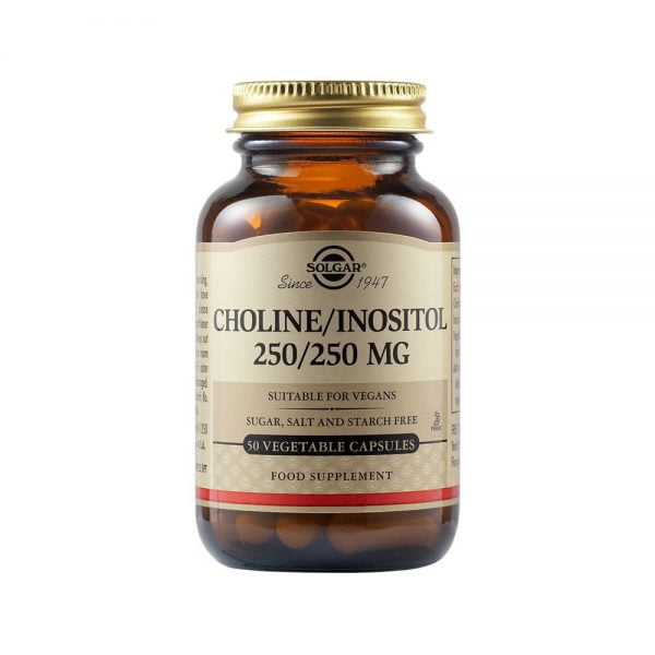 Solgar Choline/Inositol 250/250mg 50 Vegetable Capsules