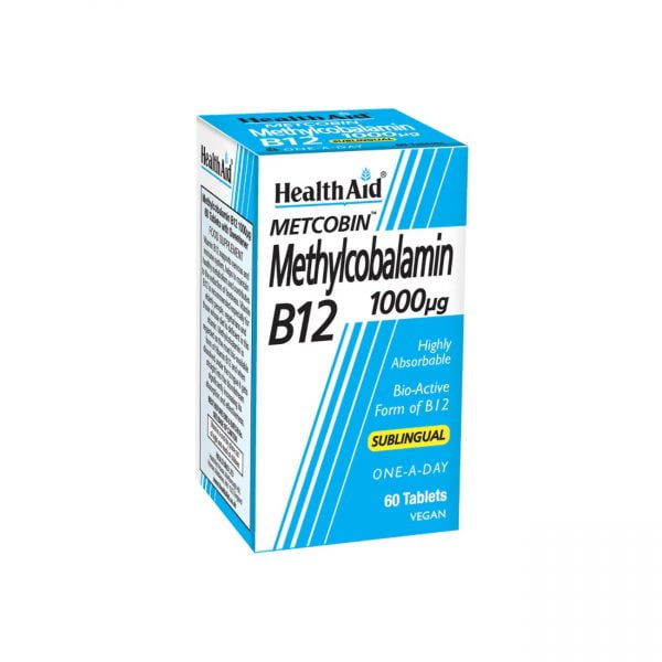 Health Aid Metcobin Vitamin B12 1000μg Sublingual 60 Vegan Tablets