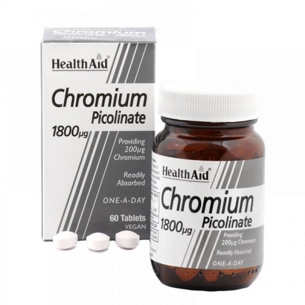 Health Aid Chromium Picolinate 200μg 60 Vegan Tablets