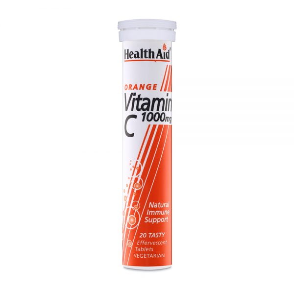 Health Aid Vitamin C 1000mg 20 Tasty Vegetarian Effervescent Tablets