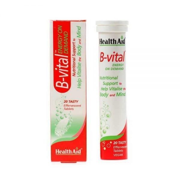 Health Aid B-Vital Rapid Energy Boost 20 Tasty Vegan Effervescent Tablets