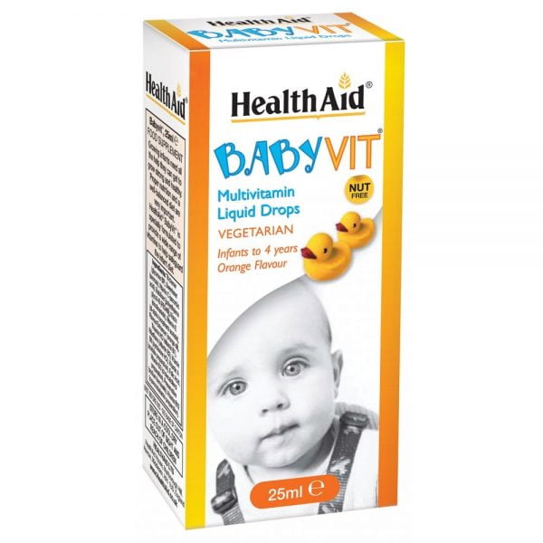 Health Aid Baby Vit Multivitamin Liquid Drops Infants to 4 Years Orange Flavour 25ml