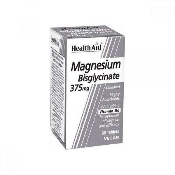 Health Aid Magnesium Bisglycinate 375mg 60 Vegan Tablets