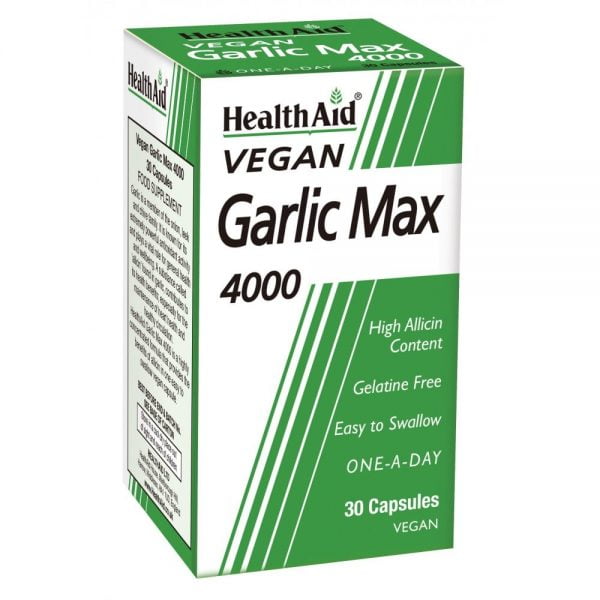 Health Aid Garlic Max 4000 30 Vegan Capsules