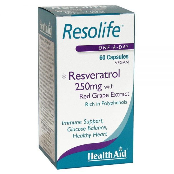 Health Aid Resolife Resveratrol 250mg 60 Vegan Capsules