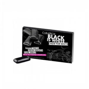 Curaprox Black Is White Chew For White Activated Charcoal Chewing Gums 12Pcs