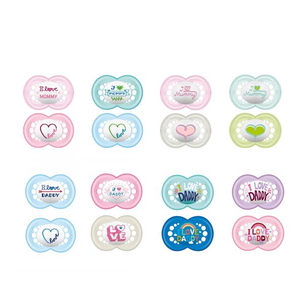 MAM I Love Mummy & Daddy Silicone Pacifier 6-16 Months 2Pcs