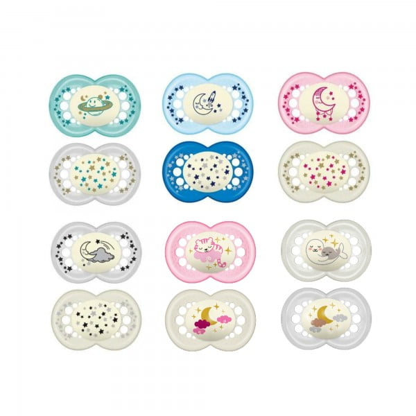 MAM Night Silicone Pacifier 6-16 Months 2Pcs
