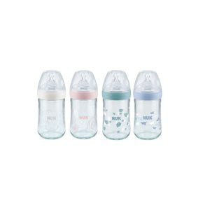 NUK Nature Sense Glass Bottle Silicone Teat M 0-6 Months 240ml