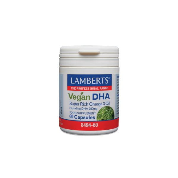 Lamberts Vegan DHA Super Rich Omega 3 Oil 60 Capsules