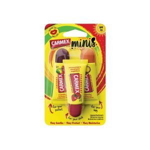 Carmex Minis Lip Balm Tubes SPF15 Cherry & Strawberry & Pineapple 3 Tubes Of 5g Each