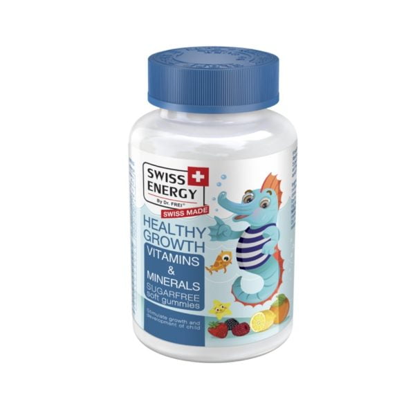 Dr.Frei Swiss Energy Healthy Growth Vitamins & Minerals Sugarfree Soft Gummies 3+ Years 60 Soft Gummies