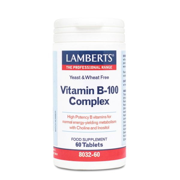 Lamberts Yeast & Wheat Free Vitamin B-100 Complex 60 Tablets