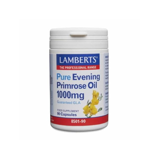 Lamberts Pure Evening Primrose Oil 1000mg Guaranteed GLA 90 Capsules