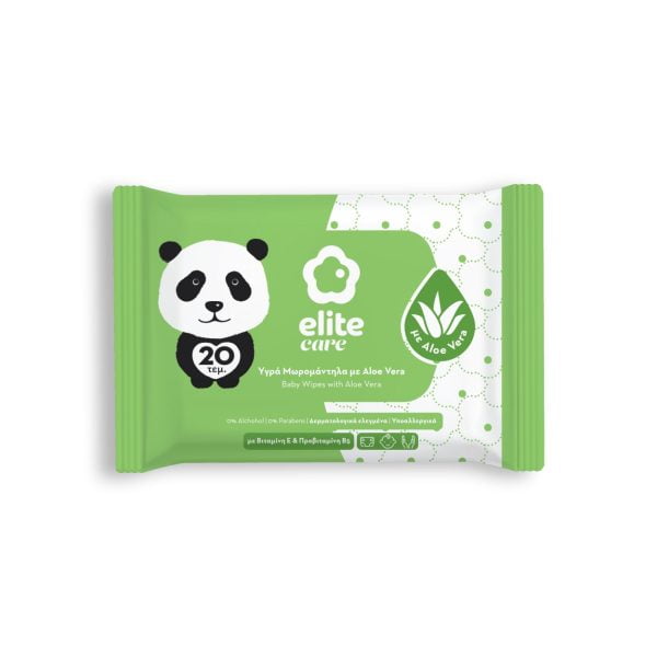 Elite Care Baby Wipes With Aloe Vera 20 Wipes